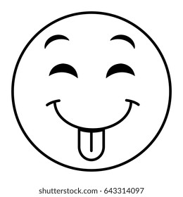 tongue out face emoticon kawaii character
