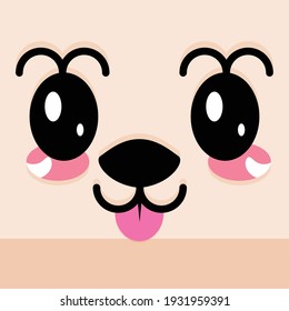 Tongue out facial expression cartoon kawaii - Vector illustration