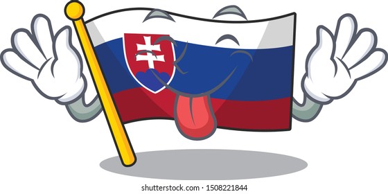 Tongue out flag slovakia folded the cartoon drawer