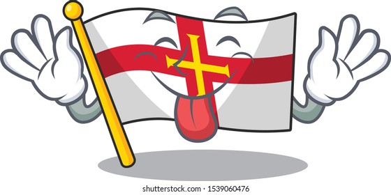 Tongue out flags guernsey stored in cartoon drawer