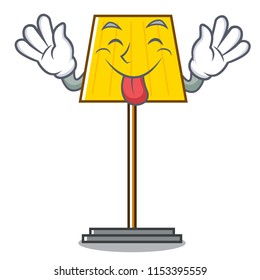 Tongue out floor lamp mascot cartoon