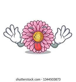 Tongue out gerbera flowers in the cartoon shape