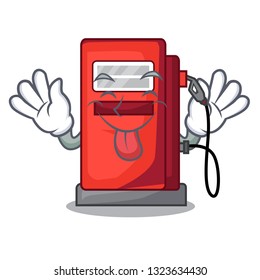 Tongue out gosoline pump front the cartoon house