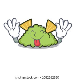 Tongue out guacamole mascot cartoon style