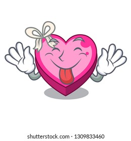 Tongue out heart box in the cartoon sleep
