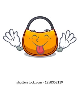 Tongue out hobo bag shape on a cartoon