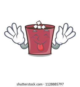 Tongue out hot chocolate mascot cartoon