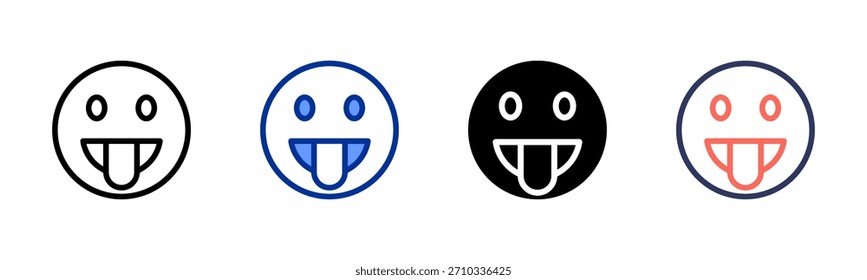 Tongue Out icon set multiple style collection