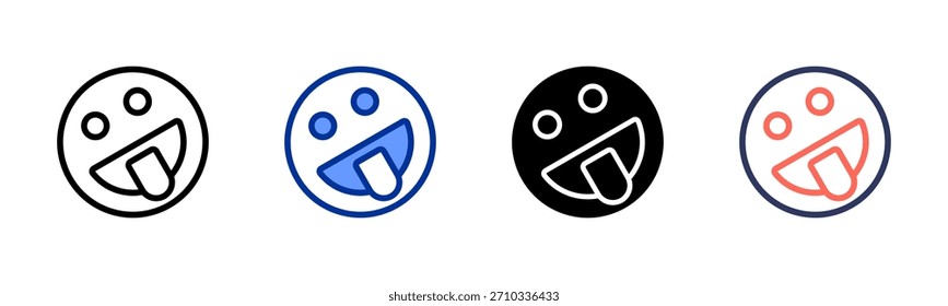 Tongue Out icon set multiple style collection