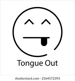 Tongue Out Icons thin line and glyph vector icon stock illustration