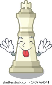 Tongue out king chess in the cartoon shape