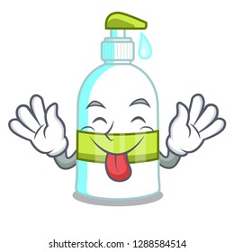 Tongue out liquid soap in the cartoon shape
