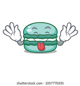 Tongue out macaron character cartoon style
