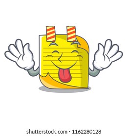 Tongue out mascot note paper with bookmark