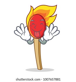 Tongue out match stick mascot cartoon