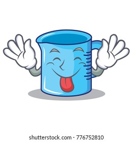 Tongue out measuring cup character cartoon