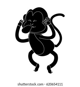 tongue out monkey cartoon icon image 