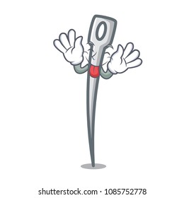 Tongue out needle mascot cartoon style
