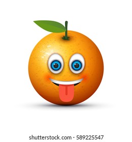tongue out orange
