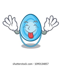 Tongue out oxygen mask mascot cartoon