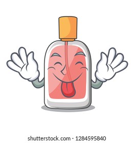 Tongue out perfume bottle isolated in the mascot