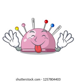 Tongue out pincushion a cartoon pins for sewing