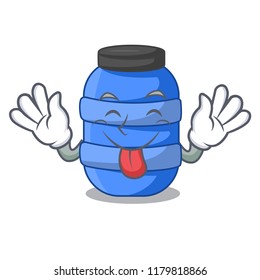 Tongue out plastic barrel container for fish cartoon