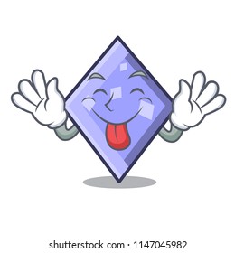 Tongue out rhombus mascot cartoon style