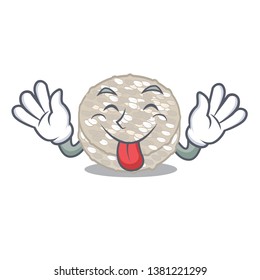 Tongue out rice cakes isolated in the mascot