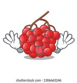 Tongue out rowan berries isolated with the mascot