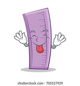 Tongue out ruler character cartoon style
