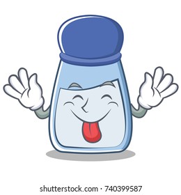 Tongue out salt character cartoon style