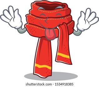 Tongue out scarf hung on the character wall
