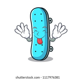 Tongue out skateboard mascot cartoon style