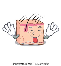 Tongue out skin mascot cartoon style