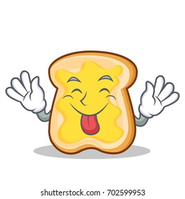Tongue out slice bread cartoon character