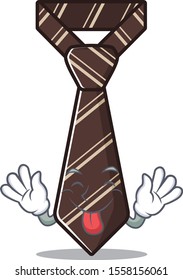 tongue out smiling tie isolated on the cartoon