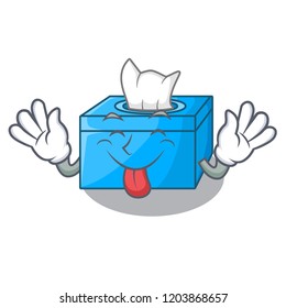 Tongue out tissue box isolated on the mascot
