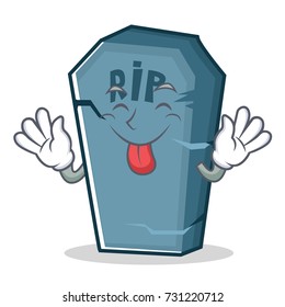 Tongue out tombstone character cartoon object