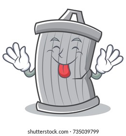 Tongue out trash character cartoon style