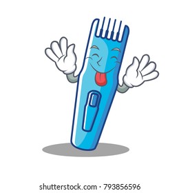 Tongue out trimmer mascot cartoon style