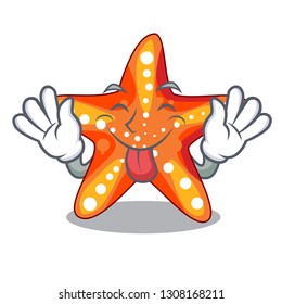 Tongue out underwater sea in the starfish mascot Tongue out underwater sea in the starfish mascot