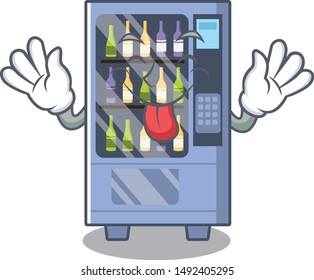 Tongue out wine vending machine mascot shaped character