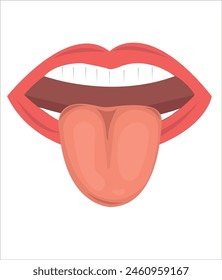 Tongue parts vector set, tongue and mouth cleaning vector illustration