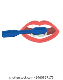 Tongue parts vector set, tongue and mouth cleaning vector illustration