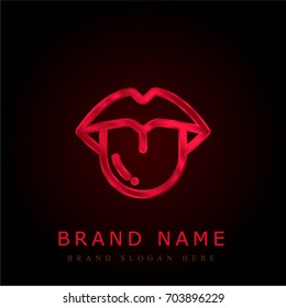 Tongue red chromium metallic logo