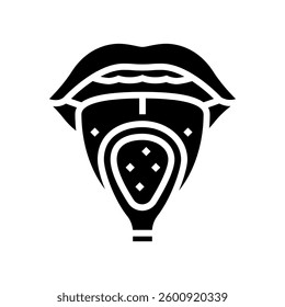 tongue scraping oral care glyph icon vector. tongue scraping oral care sign. isolated symbol illustration