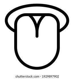 Tongue senses icon. Outline tongue senses vector icon for web design isolated on white background