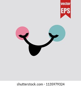 A tongue with a smile icon in trendy isolated on grey background.Vector illustration.