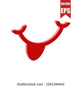 A tongue with a smile isometric icon.Vector illustration.